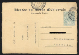 1910-11 PLEBISCITO ALTO VALORE 15 (+ 5) CENT. VERDE N. 90 ANNULLATO SU CARTOLINA DA TORINO - VERY FINE USED ON POSTCARD - Usados