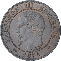France, Napoleon III, 2 Centimes, 1855, Paris, Ancre, SUP, Bronze, Gadoury:103 - 2 Centimes