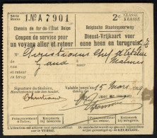 1929 - Chemin De Fer De Gand à Malines - Coupon De Service A/R - Voir Scans - Europe
