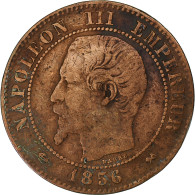 France, Napoléon III, 2 Centimes, 1856, Rouen, Bronze, TB+, Gadoury:103 - 2 Centimes