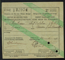 1922 - Chemin De Fer De Gand à Anvers (via Bruxelles) - Coupon De Service A/R - Voir Scans - Europe