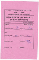 Security Press Packing / Bundle Label, 'Indian Rhinoceros' Rhino Animal, Inndia Africa 3rd Summit 2015, - Rhinozerosse