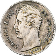France, Charles X, 1/4 Franc, 1830, Paris, Argent, TTB+, Gadoury:402 - 25 Centimes
