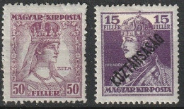 Timbres Hongrie Non Oblitérés Avec Charnières 1918, Effigies De La Reine Zita N° 192 Et Du Roi Charles IV N° 212 - Nuevos