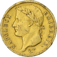 France, Napoléon I, 20 Francs, 1814, Perpignan, Or, TB+, Gadoury:1025, KM:695.7 - 20 Francs (gold)