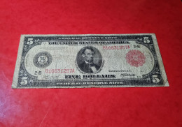 1914 USA $5 DOLLAR *FRN NEW YORK RED SEAL NOTE* UNITED STATES BANKNOTE CIRCULATED BILLETE USA COMPRA MULTIPLE CONSULTAR - Federal Reserve Notes (1914-1918)