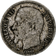 France, Franc, Napoléon III, 1855, Paris, Argent, B+, Gadoury:460, KM:779.1 - 1 Franc