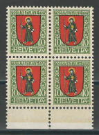 SBK J26, Mi 186 Viererblock ** MNH - Nuevos