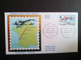 Enveloppe Premier Jour FDC De France : Première Liaison Aérienne Villacoublay - Pauillac 1913 1978 - 1970-1979
