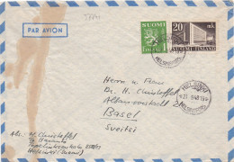 37741# LETTRE PAR AVION Obl HELSINKI HELSINSFORS 1948 Pour BASEL BALE SUISSE - Storia Postale