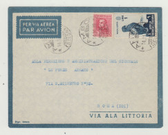 BUSTA SENZA LETTERA - VIA ALA LITTORIA - AMBO - SCIOIA DEL 1939 VERSO ROMA -AFRICA ORIENTALE ITALIANA WW2 - Marcophilie (Avions)