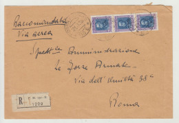 BUSTA SENZA LETTERA - RACCOMANDATA POSTA MILITARE 130 E DEL 1936 VERSO ROMA - ANNULLO DEPOSITO RECLUTAMENTO ADDIS ABEBA - Marcophilie (Avions)