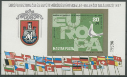 Ungarn 1977 KSZE Belgrad Karte Europas Block 126 B Postfr. Geschnitten (C92535) - Blokken & Velletjes