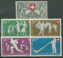Schweiz 1951 Pro Patria Eidgenossenschaft Zürich Volksspiele 555/59 Postfrisch - Unused Stamps