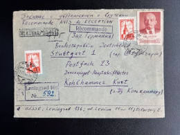 RUSSIA USSR 1958 REGISTERED LETTER LENINGRAD TO STUTTGART 11-11-1958 SOVJET UNIE CCCP SOVIET UNION - Storia Postale