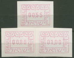 Israel ATM 1988 ATM-Satz 3 Werte 0,55/0,80/1,00, ATM 1 D S4 Postfrisch - Franking Labels
