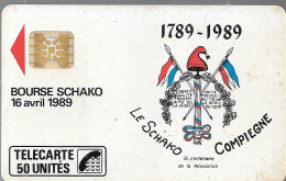 CARTE-PUCE-PRIVEE-D-50U-D66-Sc4ab-03/89-SCHAKO-COMPIEGNE-1056Ex-V° 5 Imp10534-R°Glacé-Utilisé-TBE - Privées