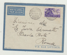 BUSTA SENZA LETTERA - VIA ALA LITTORIA -POSTA AEREA HARAB DEL 1930 VERSO ROMA WW2 - Marcophilie (Avions)