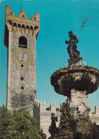 Trento - Piazza  Duomo Fontana Del Nettuno E Torre Civica - 52 - Formato Grande Viaggiata – FE390 - Trento