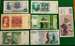 Super Lot / Nordic Scandinavia / Sweden 100 Kr / Estonia 25 / Iceland 1000 Kr / Norway  100 / 50 / 50 / 10 +Top Price ++ - IJsland