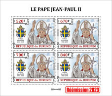 Burundi 2023, Pope J. Paul II, Sheetlet1 - Unused Stamps
