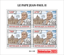 Burundi 2023, Pope J. Paul II, Sheetlet2 - Unused Stamps