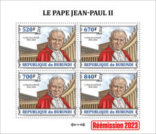 Burundi 2023, Pope J. Paul II, Sheetlet3 - Unused Stamps