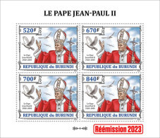 Burundi 2023, Pope J. Paul II, Sheetlet4 - Unused Stamps
