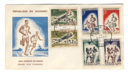 DAHOMEY - 1963 Enveloppe Premier Jour Mi.213/8 Série Complète Jeux Sportifs De Dakar - TB - Benin – Dahomey (1960-...)