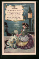 Künstler-AK A. Bertiglia: Kinder In Klassischen Kostümen Am Gondelufer, Signora Le Bacio La Mano  - Bertiglia, A.