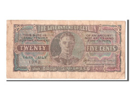 Billet, Ceylon, 25 Cents, 1942, 1942-07-14, TTB - Sri Lanka