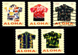 Etats-Unis / United States (Scott No.4597-01 - Chemises Hawaiennes / Aloha Shirts) (o) Série De / 5 / Set Of 5 COIL - Usados