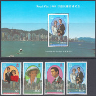 Hong Kong 1989 Royal Visit Set Of 4 & MS. SG 626-MS630. MNH - Unused Stamps