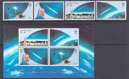 Hong Kong 1986 Halley's Comet Set Of 4 & MS. SG 507-MS511. MNH - Unused Stamps