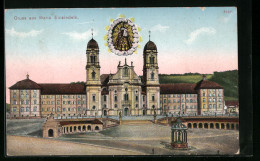 AK Maria Einsiedeln, Gruss Mit Ortsansicht  - Einsiedeln