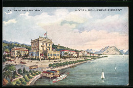 Künstler-AK Lugano-Paradiso, Hotel Bellerive-Ziebert  - Paradiso