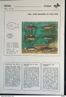 Brochure Brazil Edital 1976 13 Brazilian Fish Without Stamp - Cartas & Documentos