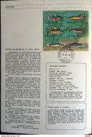 Brochure Brazil Edital 1976 13 Brazilian Fish With Stamp CPD CBC SP Internal 2 - Cartas & Documentos