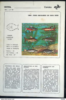 Brochure Brazil Edital 1976 13 Brazilian Fish With Stamp CPD CBC SP Internal 1 - Cartas & Documentos