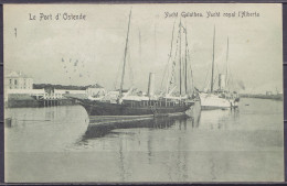 CP "Yachts Galathea & Alberta" Dans Le Port D'Ostende Affr. N°193+194 Flam. OOSTENDE 2/24.III 1924 Pour BRUXELLES - 1922-1927 Houyoux
