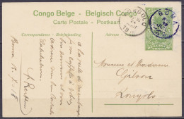Congo Belge - EP CP 5c Vert "vue De Matadi" Càd Bleu BOMA /15 JUIL 1918 Pour KONGOLO - Càd Arrivée KONGOLO - Enteros Postales