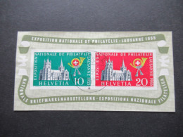 Schweiz 1955 Block 15 Nationale Briefmarkenausstellung Lausanne Stempel Lausanne KW 100€ - Used Stamps