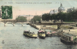 PARIS  Perspective Dur La Saine ,prise Du Pont Du Caroussel Colorisée Pionnière RV - Die Seine Und Ihre Ufer