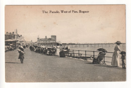 Bognor - The Parade, West Of Pier - Old Sussex Postcard - Bognor Regis