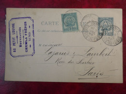 DR11 TUNISIE CARTE ENTIER  1898  AU PETIT LOUVRE TUNIS A PARIS FRANCE++AFF. INTERESSANT++ - Covers & Documents