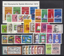 710-752 Bund-Jahrgang 1972 Komplett Postfrisch ** - Jaarlijkse Verzamelingen