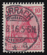 86 IId Germania 10 Pf. Deutsches Reich Kriegsdruck, O Geprüft - Gebruikt