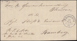 Bayern 1893: Faltbrief Gemeinde Theisau Halbkreis-O MAINROTH 21.2.93 N. BAMBERG - Otros & Sin Clasificación
