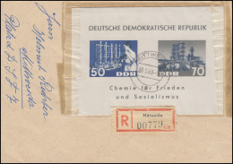Block 18 Chemische Industrie Dederonblock Auf R-Brief MITTWEIDA 20.5.1963 - Storia Postale