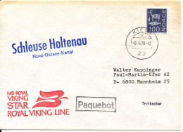 Norway Ship Cover PAQUEBOT M/S Viking Royal Star Schleuse Holtenau Nord Ostsee Kanal Kiel 8-6-1978 - Lettres & Documents
